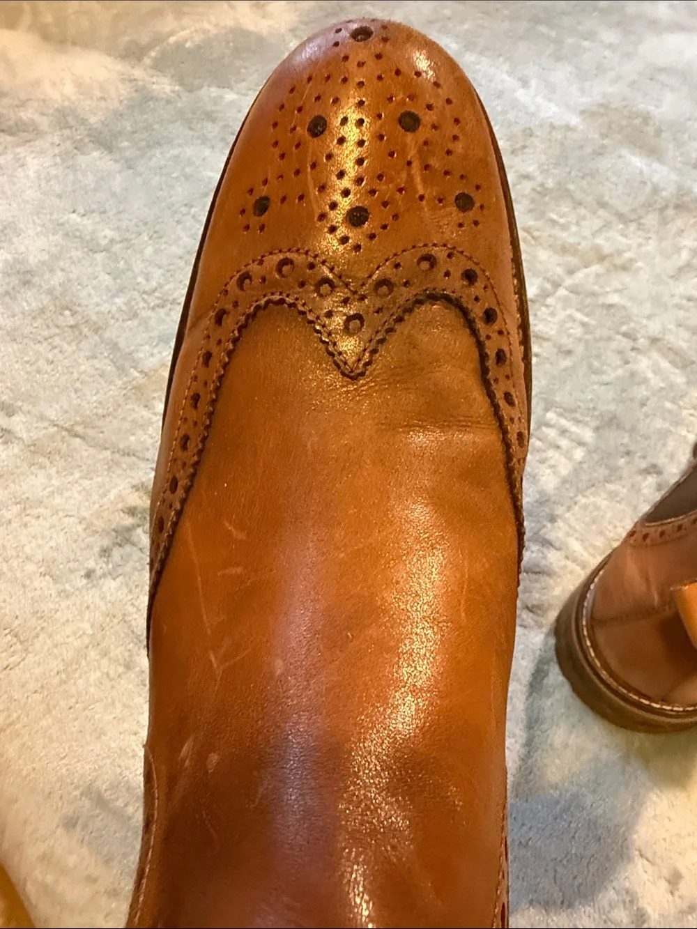 Banana Republic Tan Leather Wingtip Jodhpur Boots, size 12